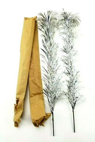 2 Vintage Aluminum Silver Christmas Tree Pom Pom Branch 17 " Replacement Part