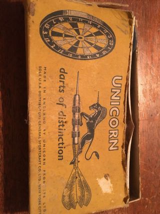 Vintage England Unicorn Products Brass Darts Steel Tip Darts Of Distinction