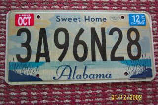 Alabama Collectable License Plate No.  3ap6n28 Sweet Home 2010