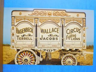 Postcard Hagenbeck Wallace 3 Arch Cage Wagon Circus 1971 5 x 9 2