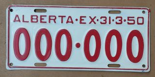 1950 Alberta Canada Sample License Plate Paint