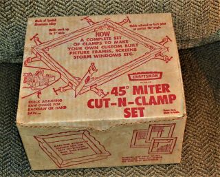 Vtg 1960s Craftsman 45 Degree Miter Cut - N - Clamp Set 6661 6666 U.  S.  A.
