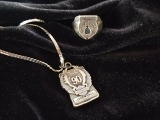 Harley Davidson 90th Anniversary Pendant Necklace And Ring (1993)