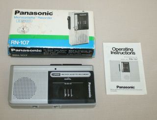 Vintage Panasonic Microcassette Recorder 2 Speed Rn - 107