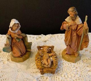 Vintage Fontanini Depose Joseph Mary Baby Jesus Nativity Figures 1991 Italy