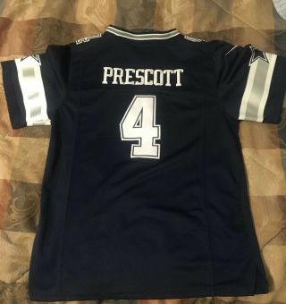 Dak Prescott 4/dallas Cowboys Nike On Field Jersey Boys/youth Sz Large (7)