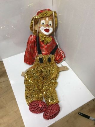 Vintage Clown With Porcelian Face On Swing