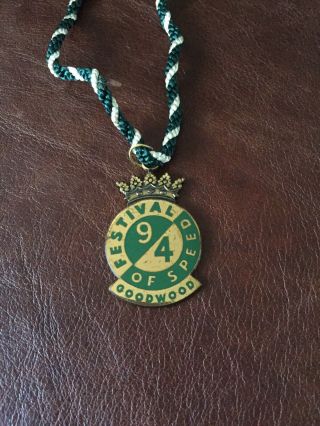 Vintage 1994 Goodwood Festival Of Speed Metal Enamel Swing Badge Medal