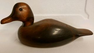 Antique Wooden Hand Carved Duck Decoy E&j Decoys