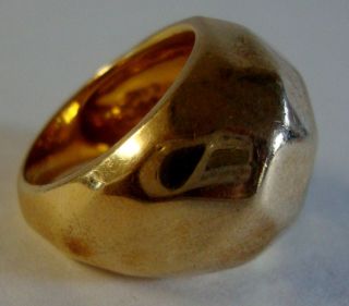 Vintage Sterling Silver & Vermeil Chunky Ring Size 7.  5 925 Thailand 11.  6 Grams 2