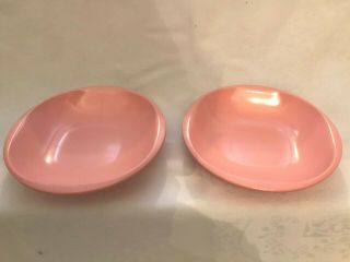 Set Of 2 Boontonware Vintage Rose Pink Bowls Melmac 7 1/2 "