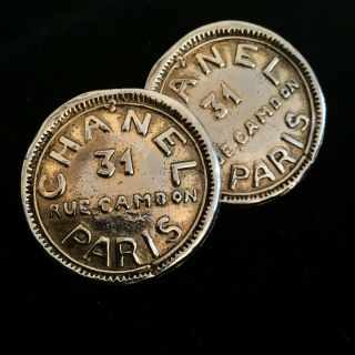 Vintage Signed Chanel 31 Rue Cambon Paris Earrings 2