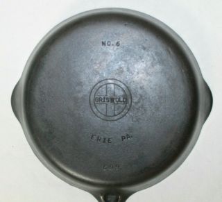 Vintage Griswold No.  6 Cast Iron Skillet Pan 699
