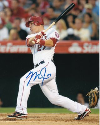 Mike Trout Signed Autograph 8x10 Photo Los Angeles Angels