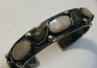 Vintage Simplicio Sterling Silver Abalone Bracelet South West Old Pawn 34grams