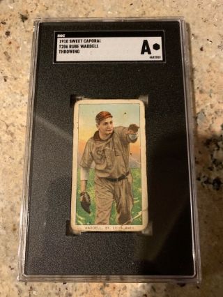1910 Sweet Caporal T206 Rube Waddell (throwing) Sgc A