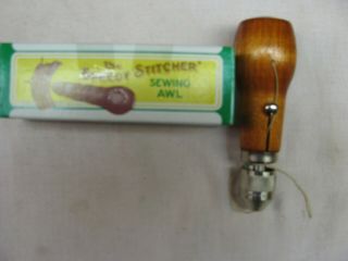 Vintage Speedy Stitcher Sewing Awl With Thread & Instructions