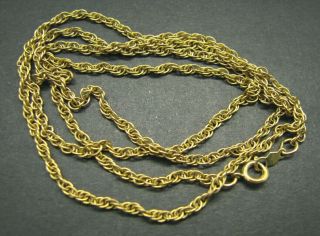 Ajc 1/20 12k Gf Gold Filled Prince Of Wales Rope Chain Necklace Vintage 24 " Long