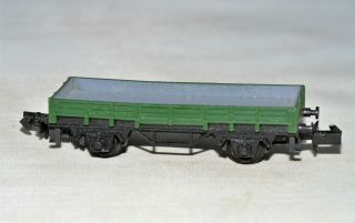 N Scale Vintage Arnold Rapido 0453 Db Green/gray Low Side Wagon Freight Car