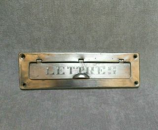 Vintage French Aluminum Letter Box Plate Door Mail Slot On Lettres