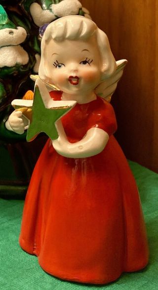 Vintage (product Of Shafford) Christmas Angel - Holding Star Figurine 271 / Japan