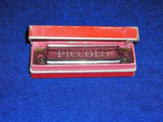 Vintage Hohner Piccolo Harmonica Key Of C Made In Germany / 10 Hole /