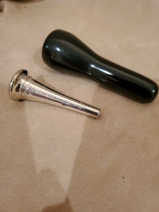 Vintage Silver Holton Farkas Mdc French Horn Mouthpiece With Rubber Case