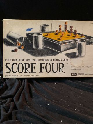 Score Four Board Game Vintage 1971 Three Dimensional Game No.  8325