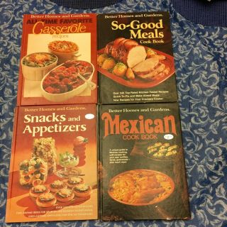 4 Vintage Better Homes&gardens Cookbooks - Mexican - Casseroles - Appetizers - Meals