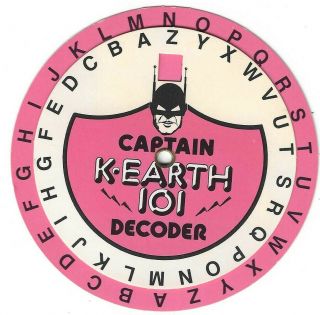 Vintage K - Earth 101 Radio Station Captain K - Earth 101 Decoder - 1974 - Rare