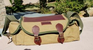 Vintage Orvis Canvas & Leather Fly Fishing Tackle Bag -