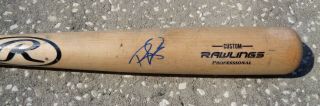 Phillies Rhys Hoskins Signed Game Baseball Bat W/jsa