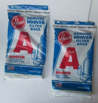 6 Hoover Vacuum Type A Filter Bags Vintage Upright Cleaner Allergy Pkg