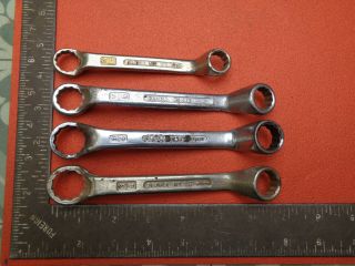 Set Of 4 Vintage Elora No.  112 Imperial Stubby Offset Ring Spanners Lotspe33jc