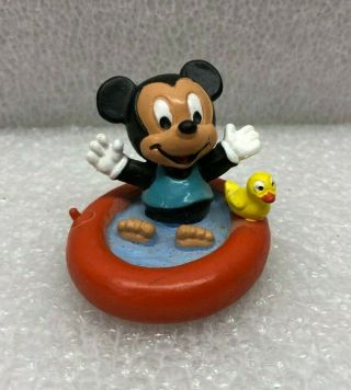 Vintage 1987 87 Bully Baby Mickey Mouse W/ Duck In Pool Made In West Germany