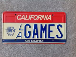 1984 Los Angeles California - Olympic - License Plate - La Games