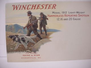 VINTAGE Winchester Repeating Fire Arms Hunter Dog Graphics Envelope 2