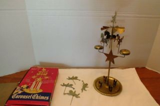 Vintage Brass Angels Or Ponys Spinning Carsouel W Chimes