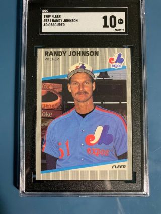 1989 Fleer Randy Johnson Expos 381 Baseball Card Gem Mt Sgc 10 Marlboro