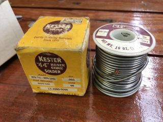 Vintage Kester 44.  093 Rosin Core 66 Solder