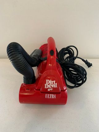 Vtg Electric Red Dirt Devil Ultra By Royal Portable Vacuum Cleaner Sweeper 08230