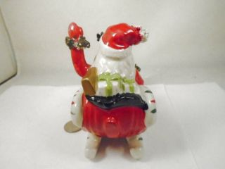 Vintage Kreiss Spaghetti Santa Claus Sleigh Reindeer Ceramic Figurine Japan 1950 3