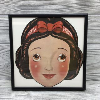 Vintage Disney Par - T 1937 Snow White Paper Mask Promo Framed