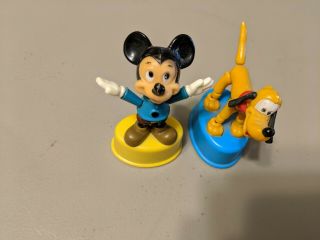 Vtg Pair 1977 Gabriel Industries Disney Push Button Puppets Mickey And Pluto