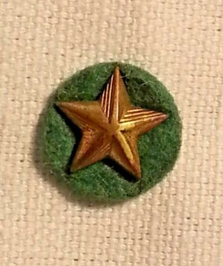 Vintage Bsa Service Star With Green Felt - Very Old - Screw - On Back 1923 / 1946