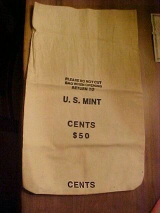 Vintage U.  S.  Cent $50 Canvas Coin Bag Bank Money Bag G.  I.  D.  C