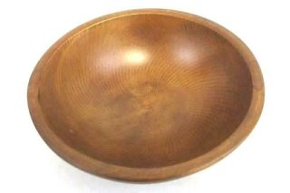Vintage Wooden Dough Bowl Woodcraftery Hand Made Hardwood Bowl 8.  25 "