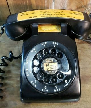 Vintage Black Rotary Desk Phone Western Electric Bell System 1954 Parts/ Repair