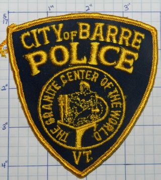 Vermont,  City Of Barre Police Dept Vintage Dark Blue Patch
