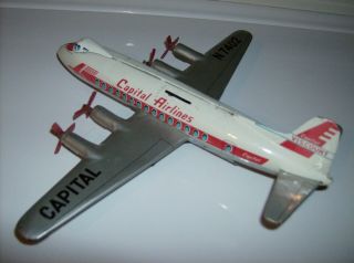 Linemar Japan Tin Toy Capital Airlines Viscount Turbo Prop Airplane